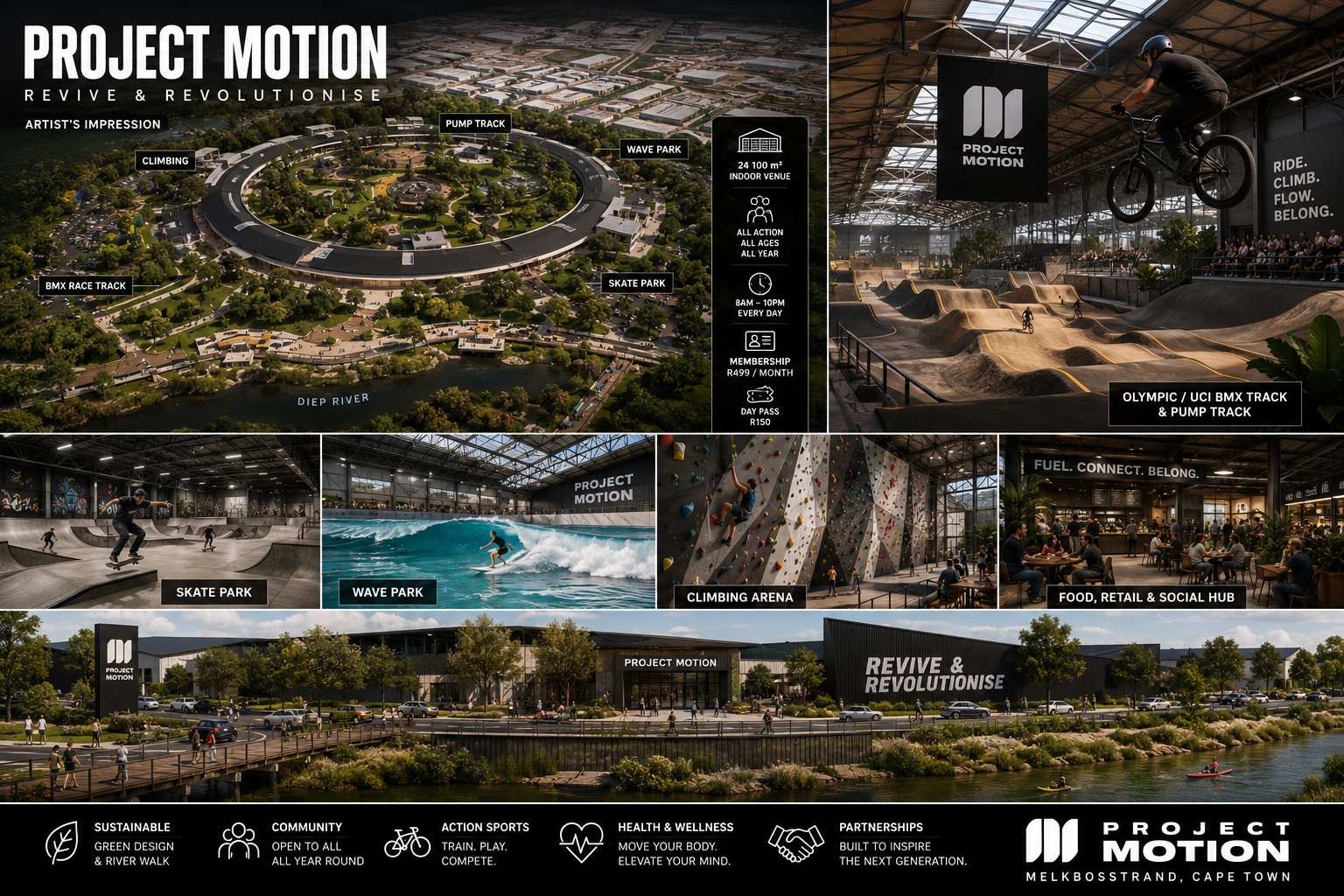 Artist's impression board: Concept board - Revive & Revolutionise for the Project Motion campus